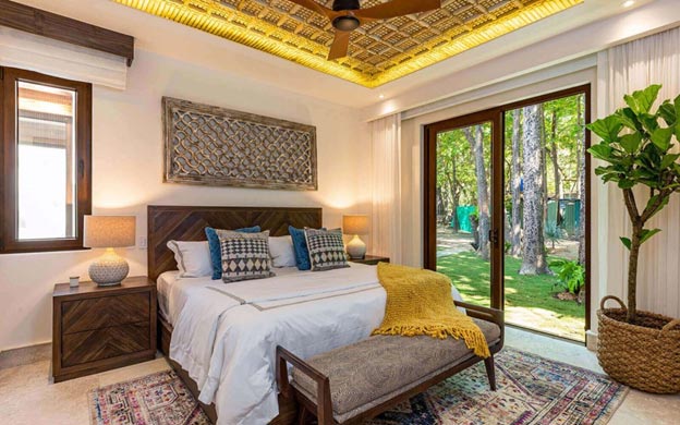 Cabana bedroom in tropical estate