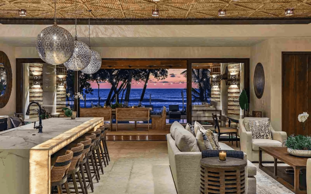 Inside view of Casa Teresa looking out towards the ocean