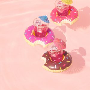 pool party drinks in floating donut