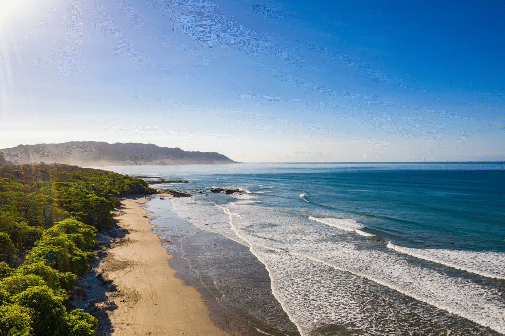 Aerial photo of Costa Rican jungles and beaches near Santa Teresa