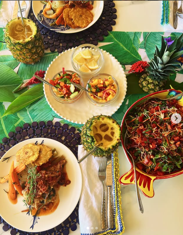 Lunch spread with fresh local cuisine at Casa Teresa Luxury Villas