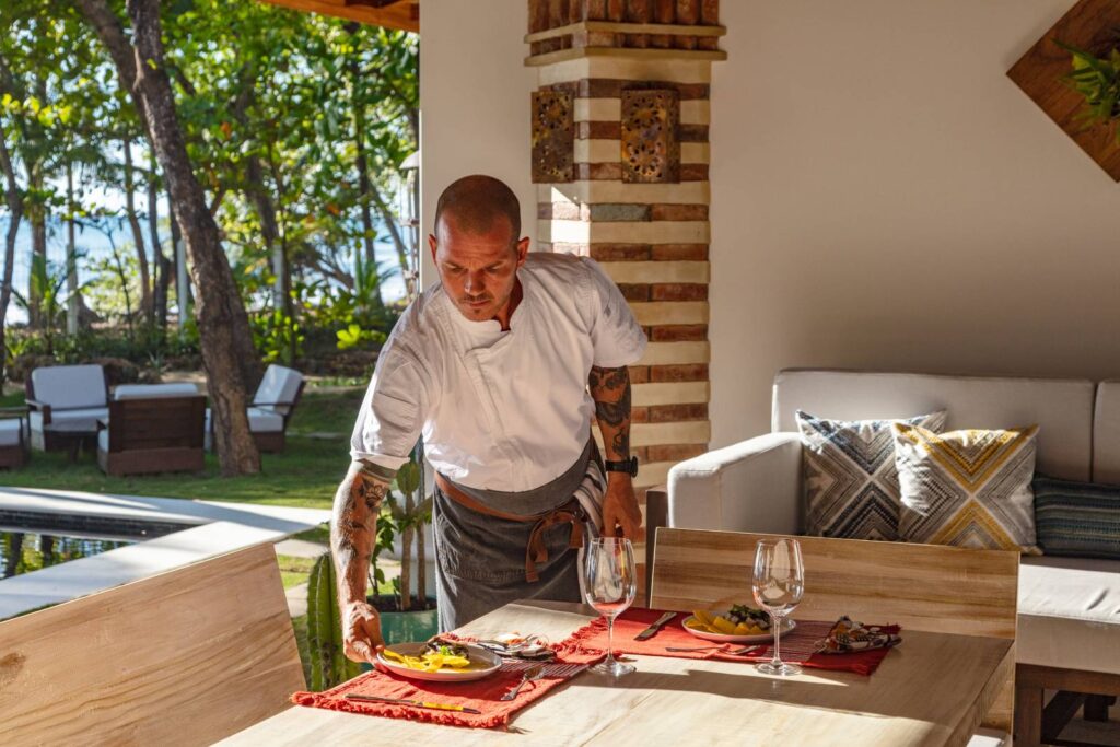 Private chef preparing for a meal at Casa Teresa villa
